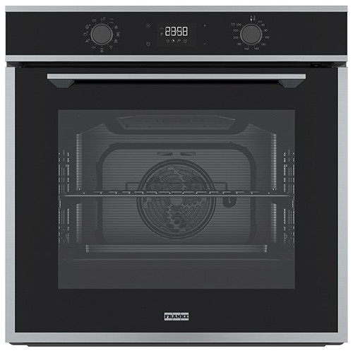 Franke: Four pyrolytique multifonction Maris FMA 97 P XS 116.0606.100, finition inox satiné - 60 cm, verre noir