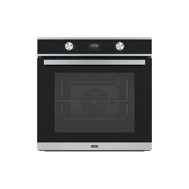  Franke: Horno multifunción pirolítico Smart FSM 97 P XS 116.0606.096, acabado en acero inoxidable satinado - cristal negro 