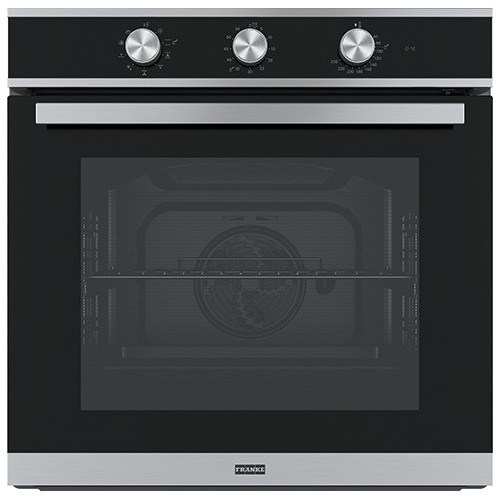 Franke: Four multifonction Smart FSM 82 H XS 116.0605.987, finition inox satiné - 60 cm, verre noir