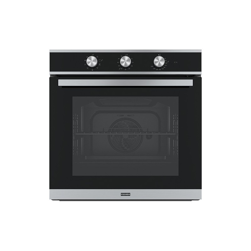  Franke: Four multifonction Smart FSM 82 H XS 116.0605.987, finition inox satiné - 60 cm, verre noir