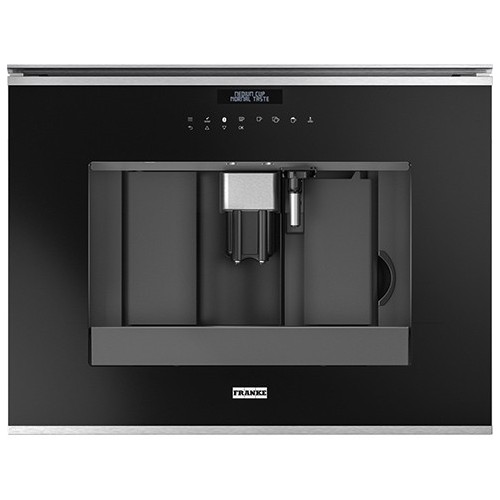 Franke: Cafetera integrable Mythos FMY 45 CM XS 131.0627.473, acabado en acero inoxidable satinado - 60 cm de cristal negro