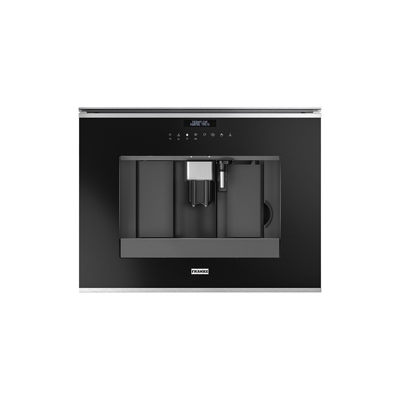  Machine à café encastrable Franke Mythos FMY 45 cm XS 131.0627.473, finition inox satiné - Verre noir 60 cm