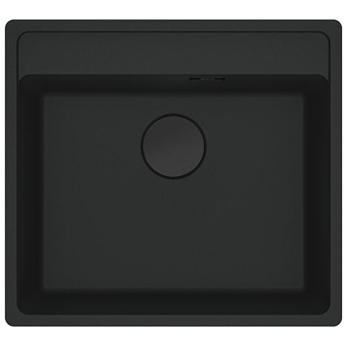 Franke: Fregadero de un solo seno, Maris MRG 610-52 TL 114.0661.642, acabado fragranite negro mate, 56x51 cm