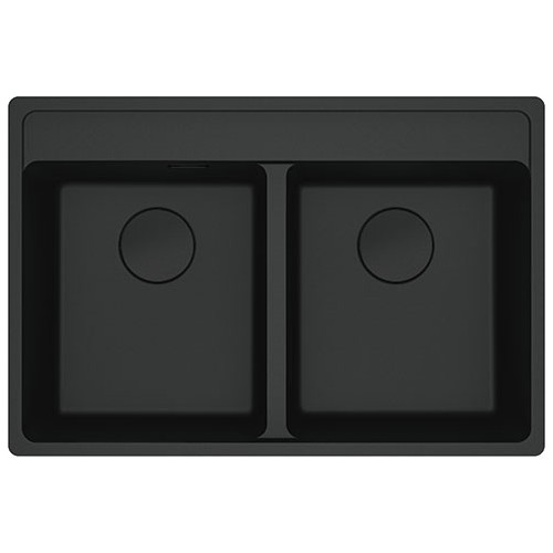 Lavabo doble Franke: Maris MRG 620-35-35 TL 114.0661.674 Fragranite Negro Acabado Mate 76x51 cm