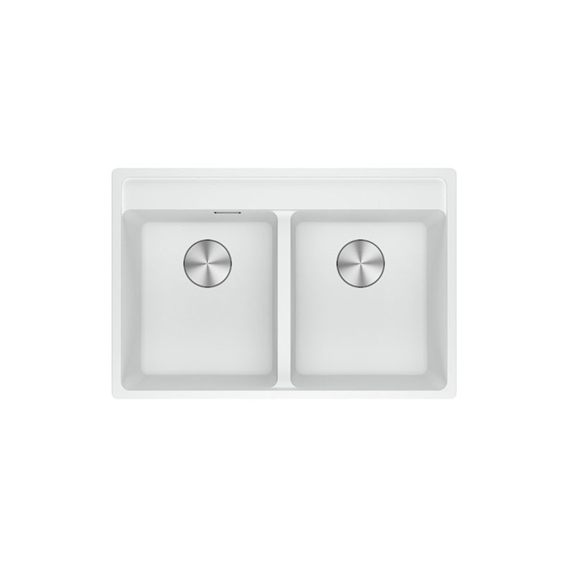  Franke: Maris MRG 620-35-35 TL 114.0661.678 double bowl sink with white fragranite finish, 76x51 cm