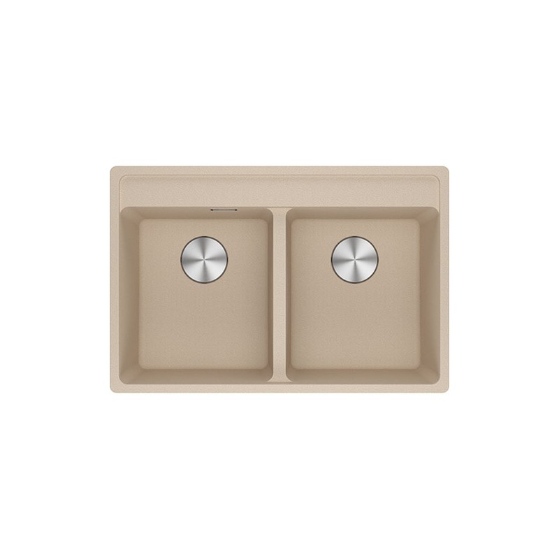  Franke: Évier double cuve Maris MRG 620-35-35 TL 114.0661.681, finition granit avoine, 76 x 51 cm