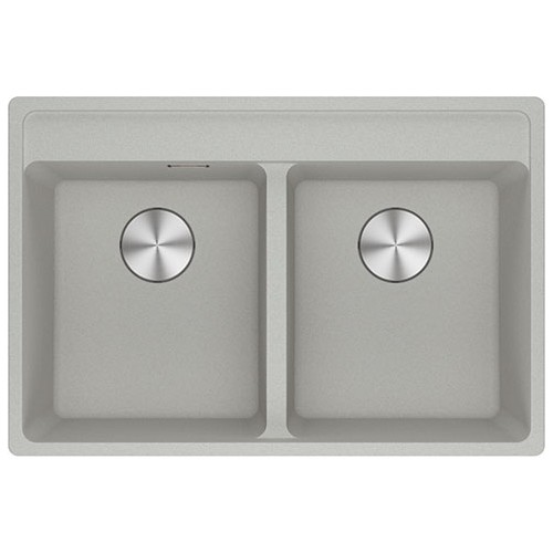 Franke: Évier double bac Maris MRG 620-35-35 TL 114.0661.677, finition fragranite et aluminium, 76 x 51 cm