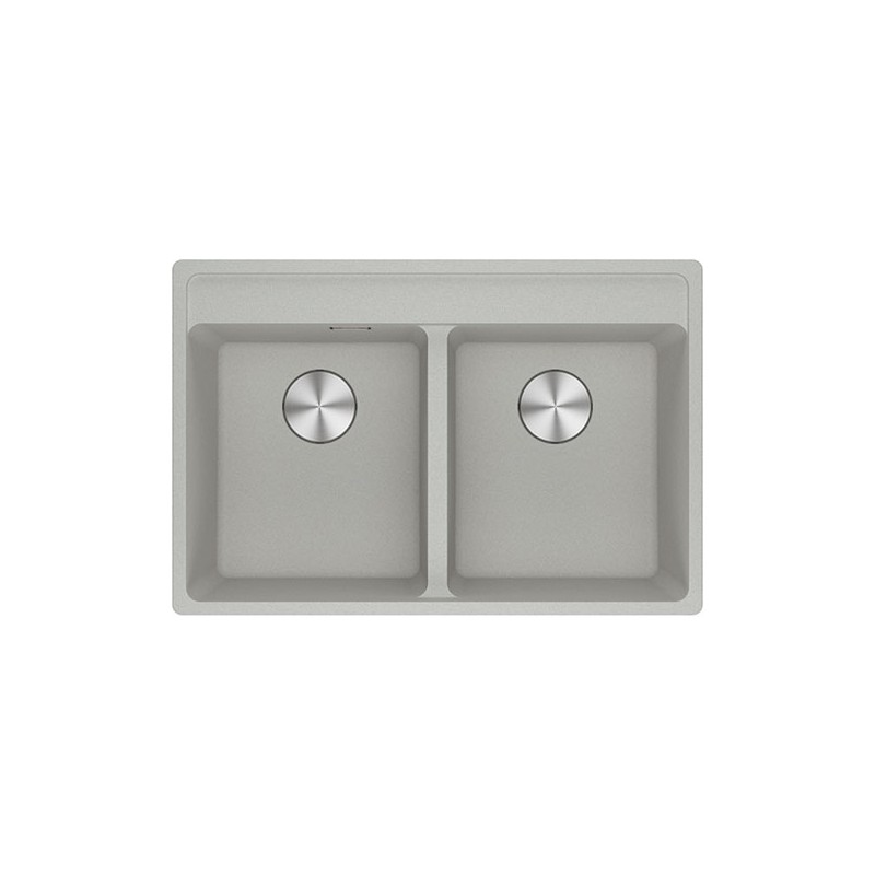  Franke: Évier double bac Maris MRG 620-35-35 TL 114.0661.677, finition fragranite et aluminium, 76x51 cm