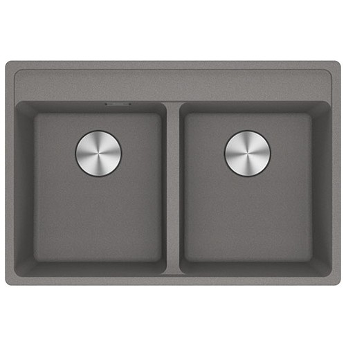 Franke: Évier double cuve Maris MRG 620-35-35 TL 114.0661.676 avec une finition fragranite gris pierre de 76x51 cm.