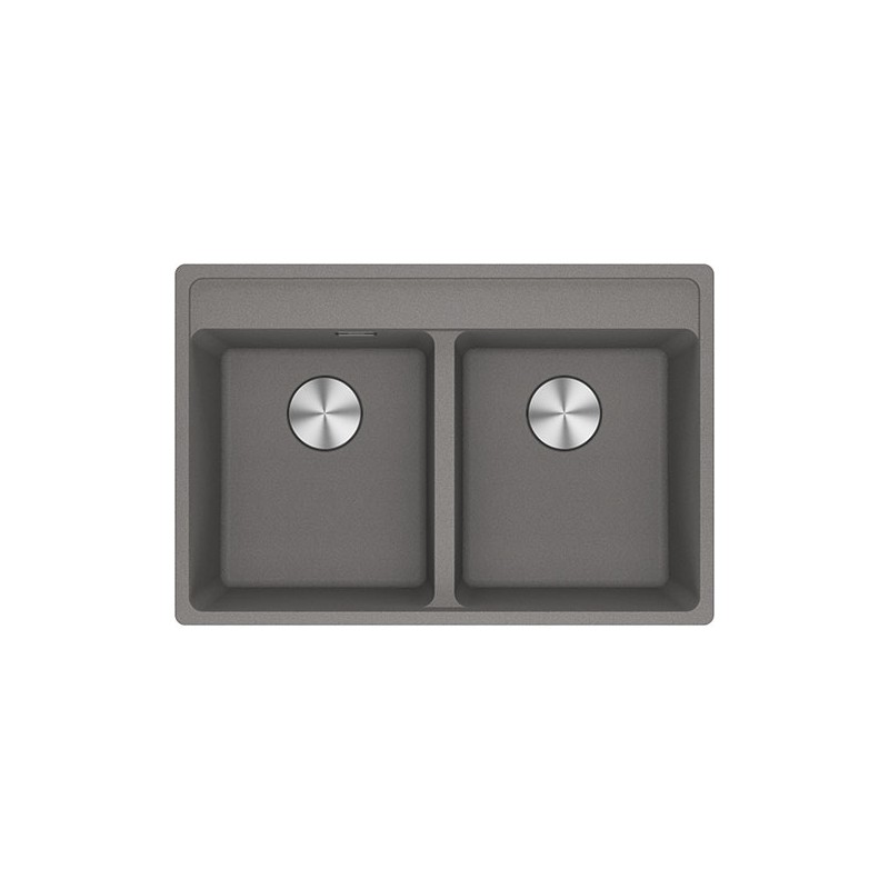  Franke: Évier double cuve Maris MRG 620-35-35 TL 114.0661.676, finition fragranite gris pierre, 76x51 cm