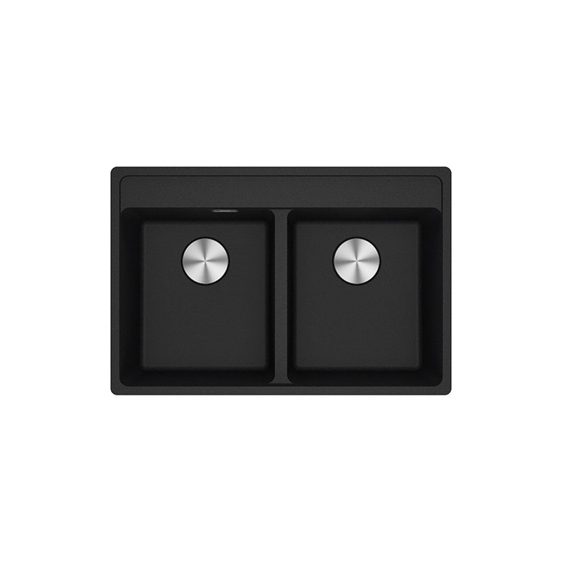  Lavabo doble Franke: Maris MRG 620-35-35 TL 114.0661.675 Acabado Fragranite negro 76x51 cm