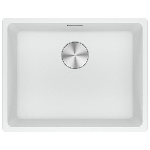 Franke: Fregadero de un seno Maris MRG 610-52 114.0661.662, fregadero de sobreponer, acabado fragranite blanco, 56x44 cm