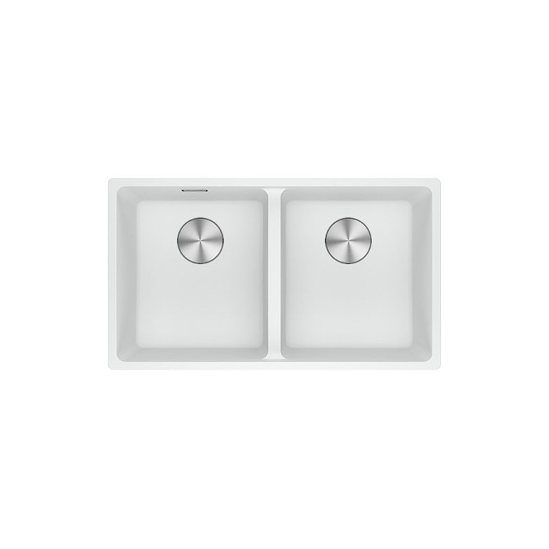  Franke: Maris MRG 620-35-35 114.0661.686 Évier double bac finition fragranite blanc, 76 x 44 cm