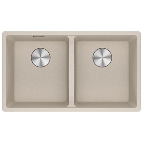 Fregadero de doble cubeta Franke: Maris MRG 620-35-35 114.0661.687 con acabado Sahara Fragranite, 76x44 cm