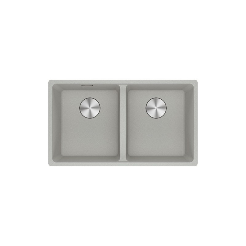  Franke: Fregadero de doble cubeta Maris MRG 620-35-35 114.0661.685 con acabado fragranite y acabado de aluminio, 76x44 cm