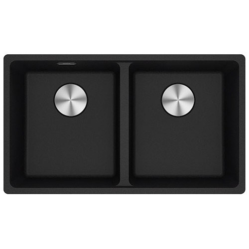 Franke: Lavello due vasche Vasche Sopratop Maris MRG 620-35-35 114.0661.683 finitura fragranite nero da 76x44 cm