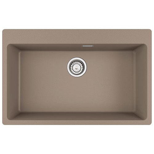 Fregadero de un solo seno Franke para encimera, modelo MRG 610-73 FTL 114.0661.709, acabado Fragranite Oyster, 78 x 50 cm.