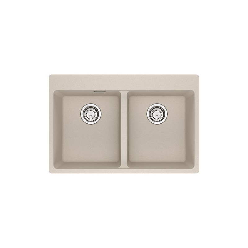  PRONTA CONSEGNA - Franke: Lavello due vasche Vasche Sopratop Centro MRG 620-34-34 FTL 114.0661.695 finitura fragranite sahara da 76x50 cm
