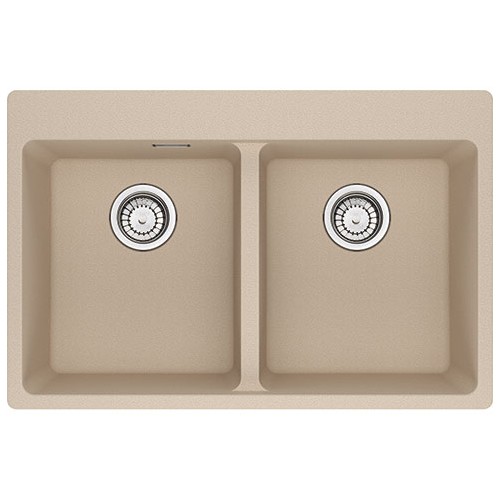 PRONTA CONSEGNA - Franke: Lavello due vasche Vasche Sopratop Centro MRG 620-34-34 FTL 114.0661.697 finitura fragranite avena da 76x50 cm