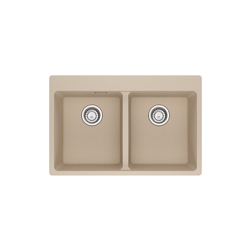  Franke: Évier double bac, vasques à poser, Centro MRG 620-34-34 FTL 114.0661.697, 76 x 50 cm, finition avoine et granit.