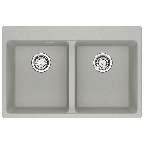 Franke: Fregadero de doble cubeta, sobre encimera, Centro MRG 620-34-34 FTL 114.0661.693, 76x50 cm, acabado fragranite, alumi