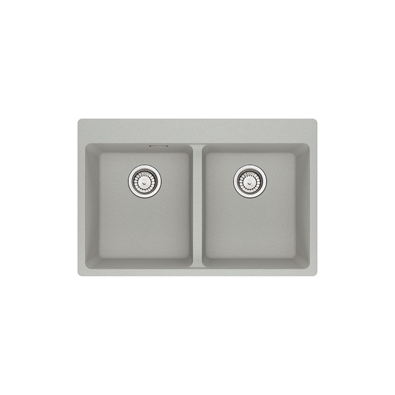  Franke: Évier double bac à poser, Centro MRG 620-34-34 FTL 114.0661.693, 76 x 50 cm, finition fragranite, aluminium