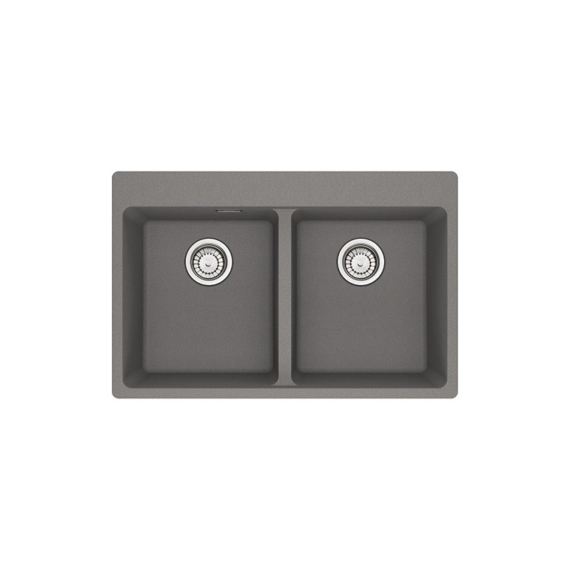  Franke: Double bowl sink, top-mounted, Centro MRG 620-34-34 FTL 114.0661.692, 76x50 cm, stone grey fragranite finish