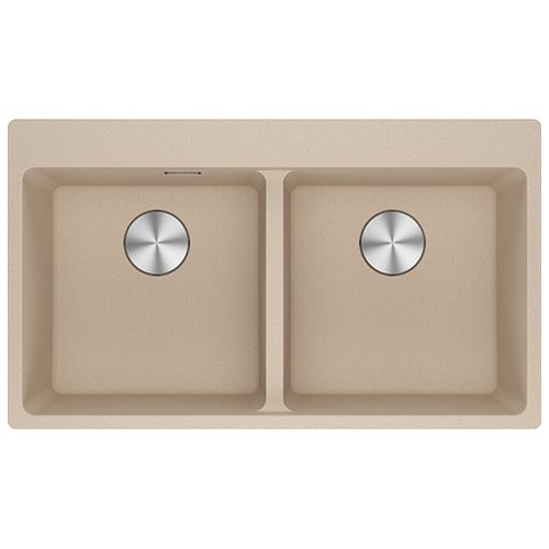 Franke: Double bowl sink, above-mount basins, MRG 620-39-39 FTL 114.0666.370, 86x50 cm, oatmeal fragranite finish