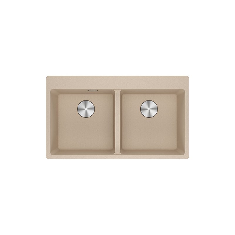  Franke: Double bowl sink, above-mount basins, MRG 620-39-39 FTL 114.0666.370, 86x50 cm, oatmeal fragranite finish