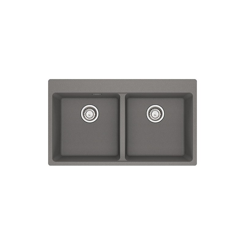  Franke: Double bowl sink, above-mount, Centro MRG 620-39-39 FTL 114.0666.364, 86x50 cm, stone grey fragranite finish