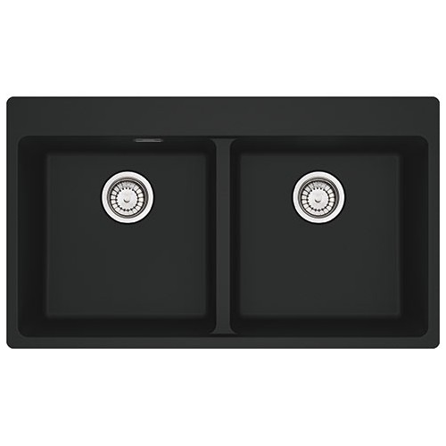 Franke: Évier double vasque à poser, MRG 620-39-39 FTL 114.0666.362, noir mat fragranite, 86 x 50 cm