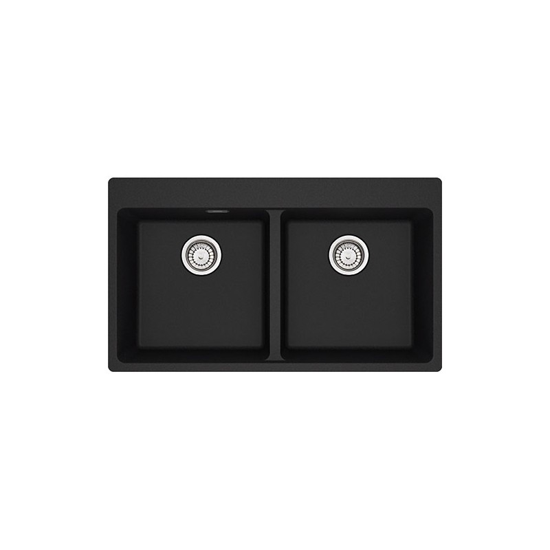  PRONTA CONSEGNA - Franke: Lavello due vasche Vasche Sopratop Centro MRG 620-39-39 FTL 114.0666.363 finitura fragranite nero da 86x50 cm