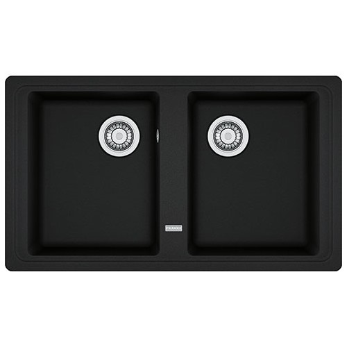 Franke: Fregadero doble Boston BFG 620 114.0661.715 con acabado fragranite negro mate, 86x50 cm