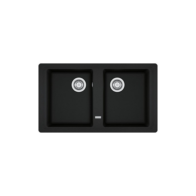  Franke: Lavello due vasche Boston BFG 620 114.0661.715 finitura fragranite black matt da 86x50 cm