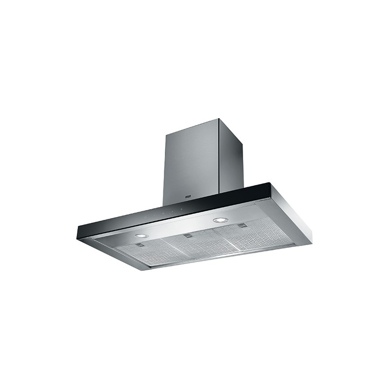  Franke: Cappa a parete Mythos FCR 925 TC BK XS 325.0654.002 finitura inox e cristallo nero da 90 cm