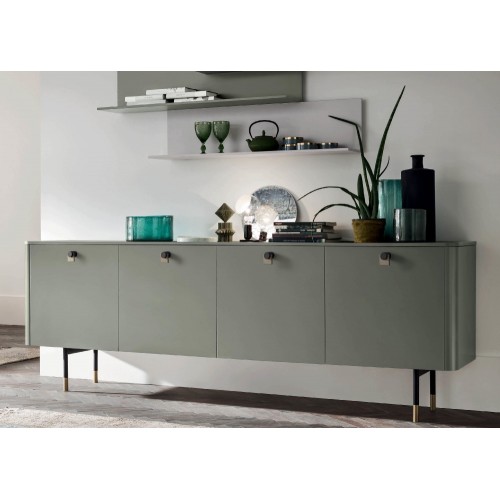 Buffet Maronese Acf COVER avec base en métal, L.222 cm - 4 portes