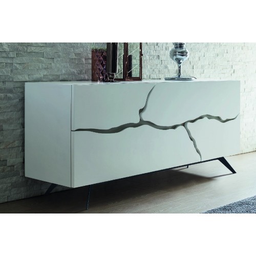 Aparador Maronese Acf TAI con base de metal, L.180 cm - 2 cajones superiores y 2 puertas abatibles inferiores