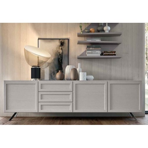 Aparador independiente Maronese Acf GARDENIA con base de metal L.211 cm - 3 puertas y 3 cajones