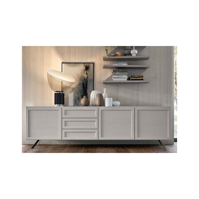  Buffet autoportant Maronese Acf GARDENIA avec base en métal mesurant L.211 cm - 3 portes et 3 tiroirs