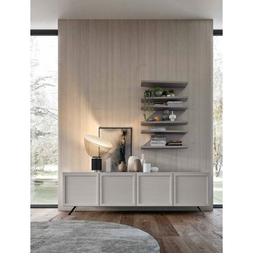 Aparador independiente Maronese Acf GARDENIA con base de metal L.211 cm - 4 puertas