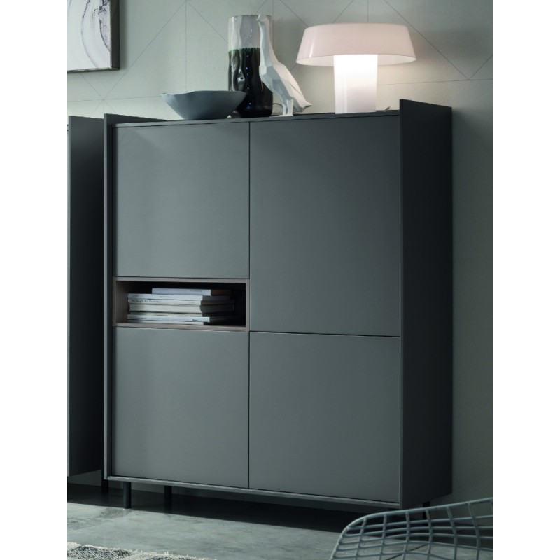  Maronese Acf LAILA freestanding sideboard with metal base L.108 cm - 4 doors and 1 open compartment