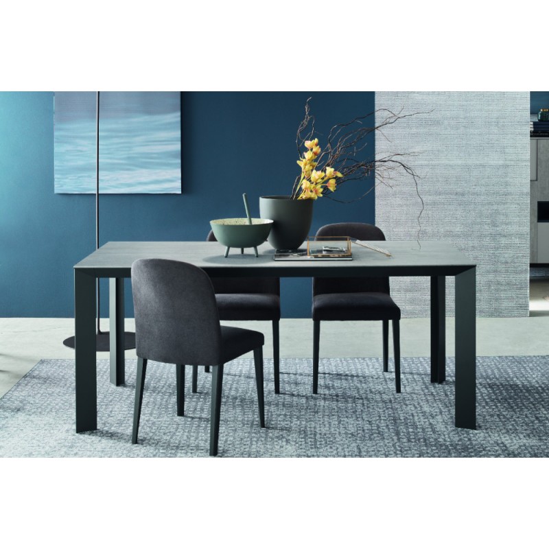  Mesa fija Maronese Acf DAFNE con estructura de metal y tapa de madera de 160 cm de largo