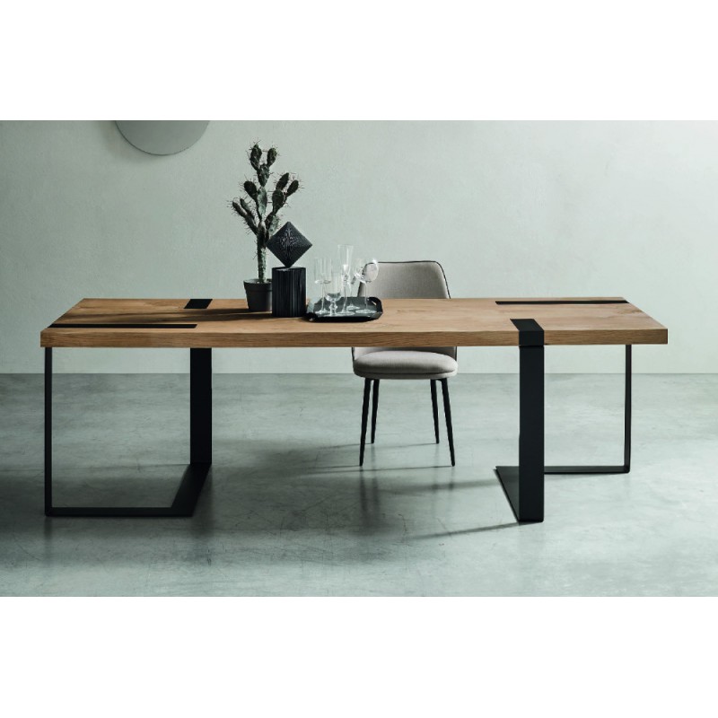  Maronese Acf DROP fixed table with metal structure and veneered blockboard top, L.250 cm