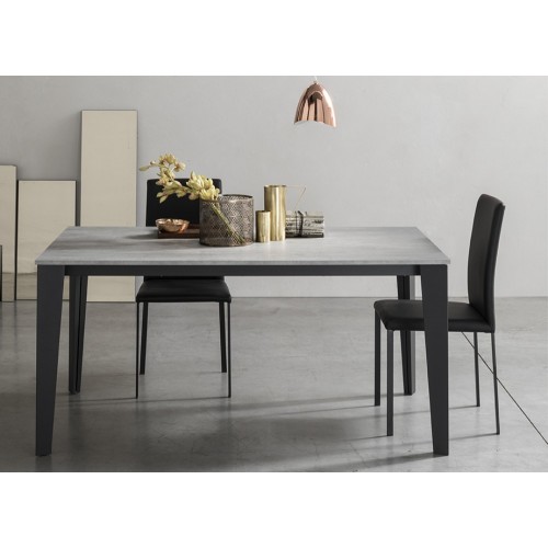 Table extensible Maronese Acf ROYAL avec structure en métal et plateau en bois mesurant L.160(260) cm - Avec 2 rallonges lat