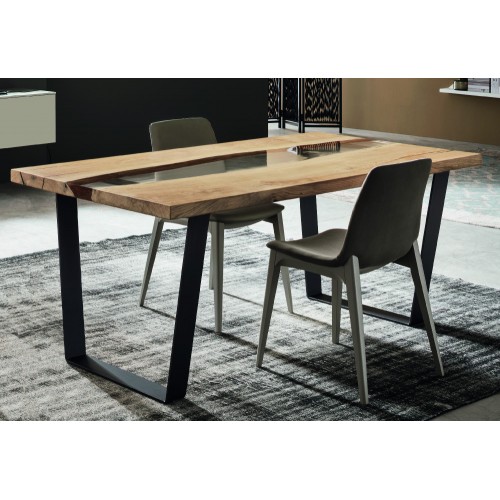 Maronese Acf SPRING fixed table with metal structure and oak top measuring L.200 cm