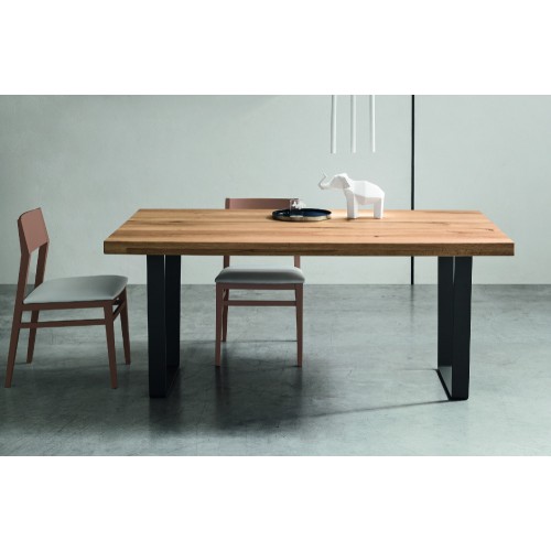 Maronese Acf Tavolo fisso STRONG con struttura in metallo e piano in legno da L.180 cm
