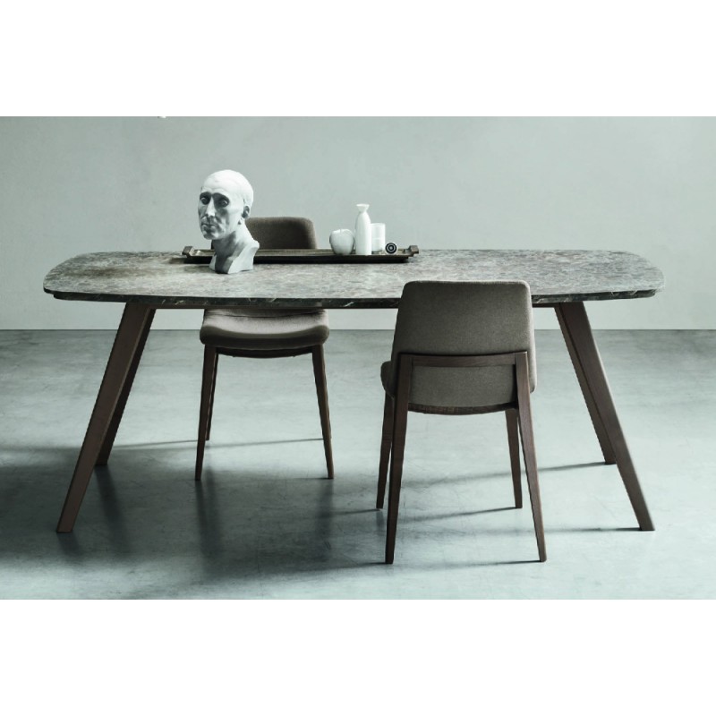  Mesa fija Maronese Acf QUID con estructura de fresno y tapa de madera de 200 cm
