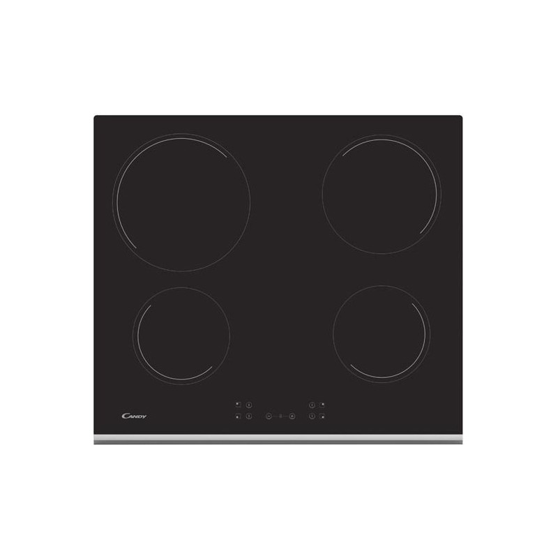  LIVRAISON RAPIDE - Table de cuisson électrique Candy 33801795 CH64XB en vitrocéramique noire 59 cm