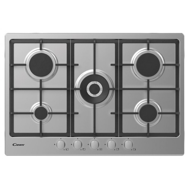  Candy Gas hob 33801986 CHG74WX stainless steel finish 75 cm