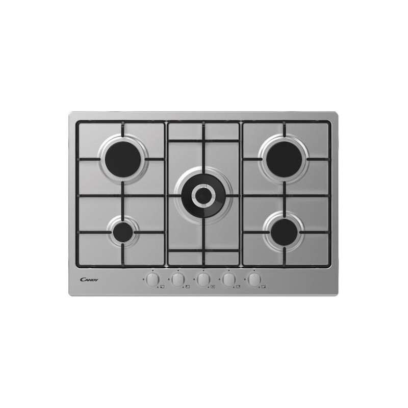  Table de cuisson gaz Candy 33801970 CHW74WX finition inox 75 cm